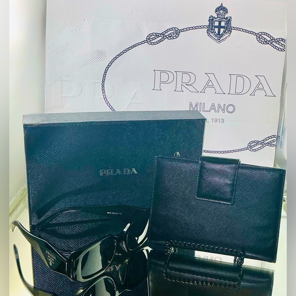 Authentic Prada Saffiano Leather Agenda/Passport Holder
